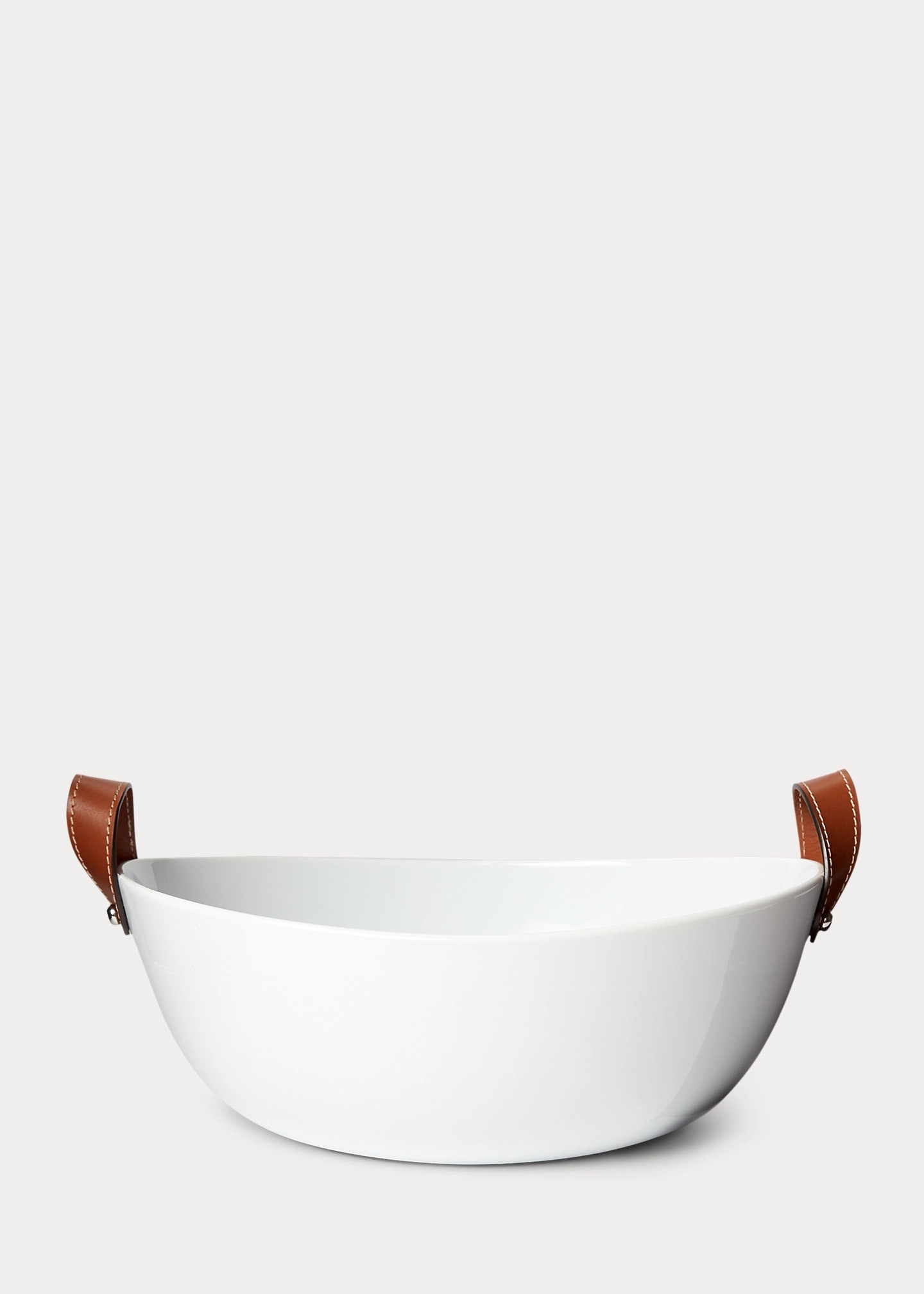 Saladeira de porcelana pele e branco Wyatt imagem