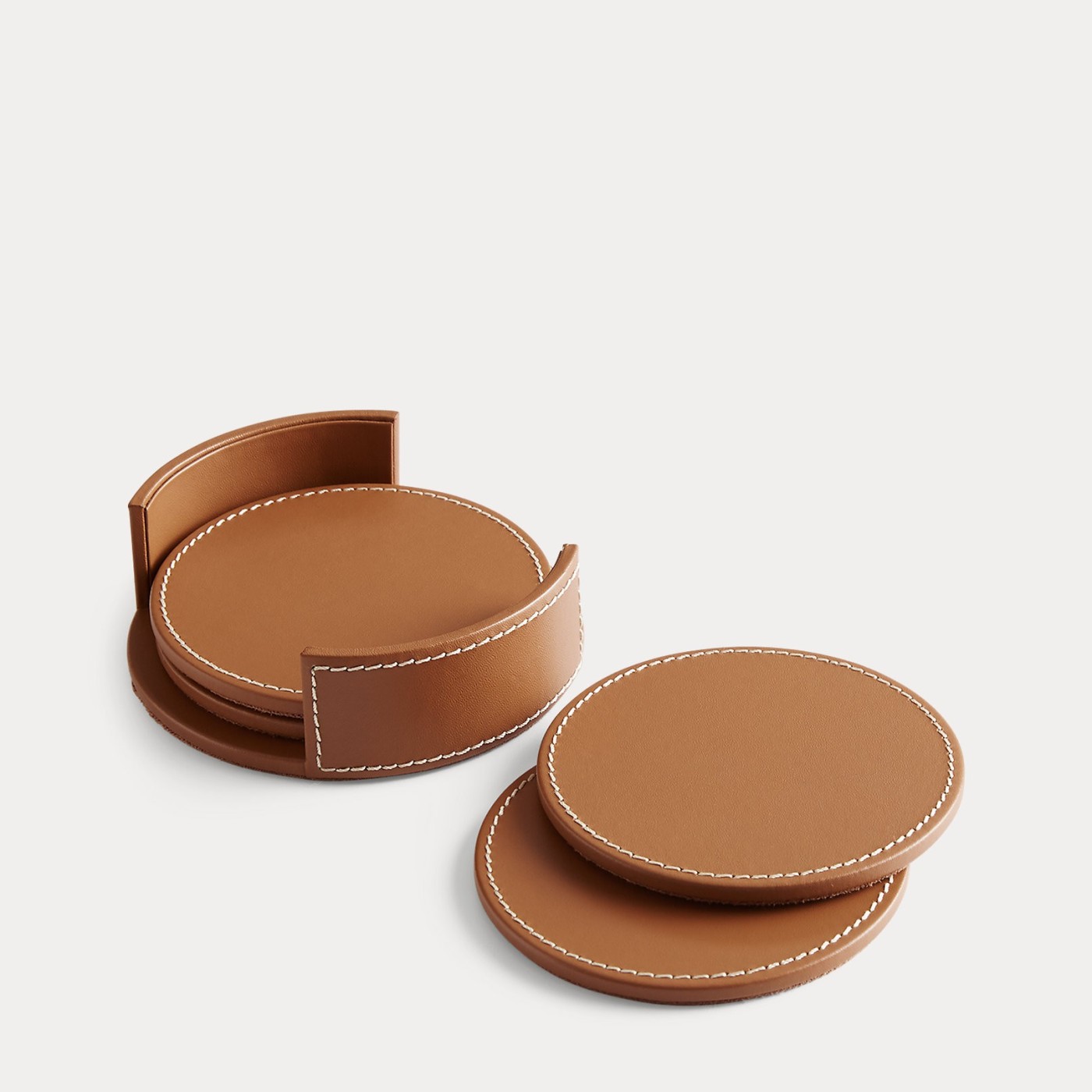 Wyatt Leather Coaster Set