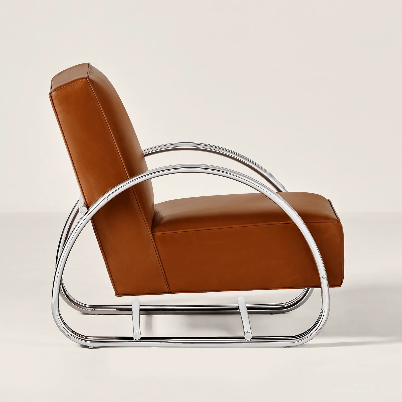 Hudson St. Lounge Chair Hughes Leather - Nutmeg image 3