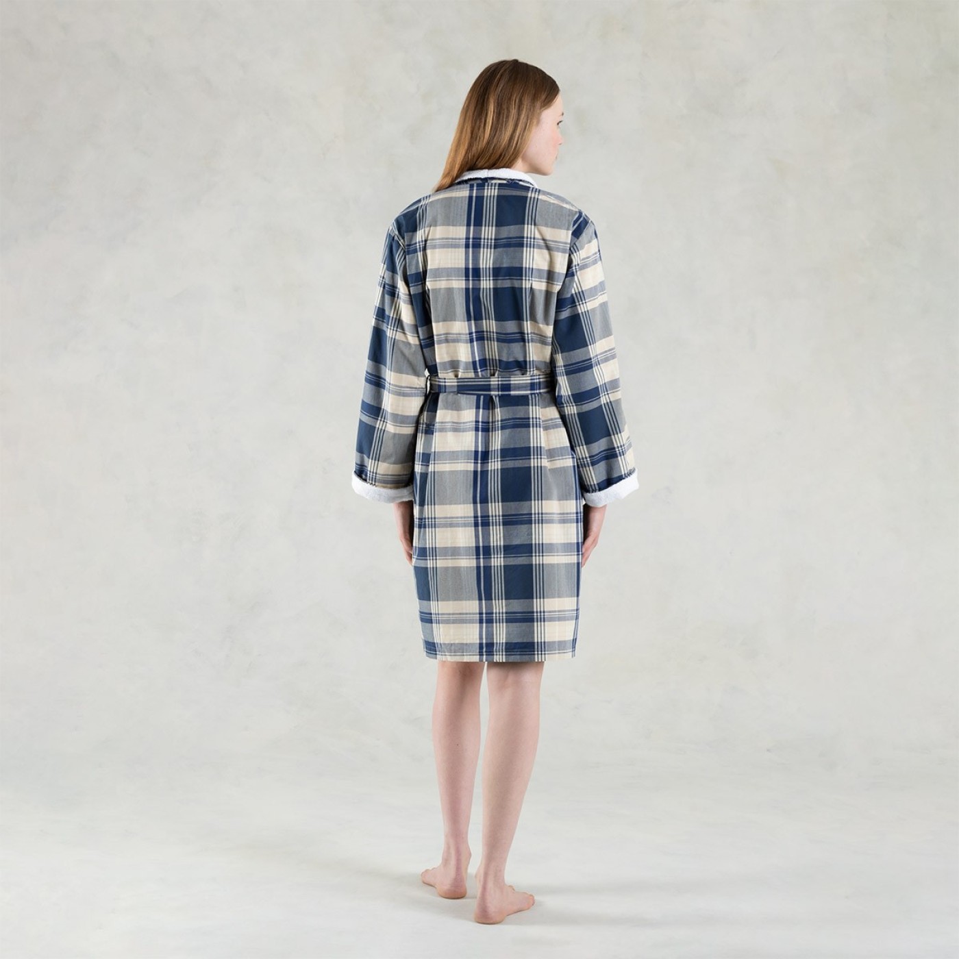 Linden Plaid Bath robe, M