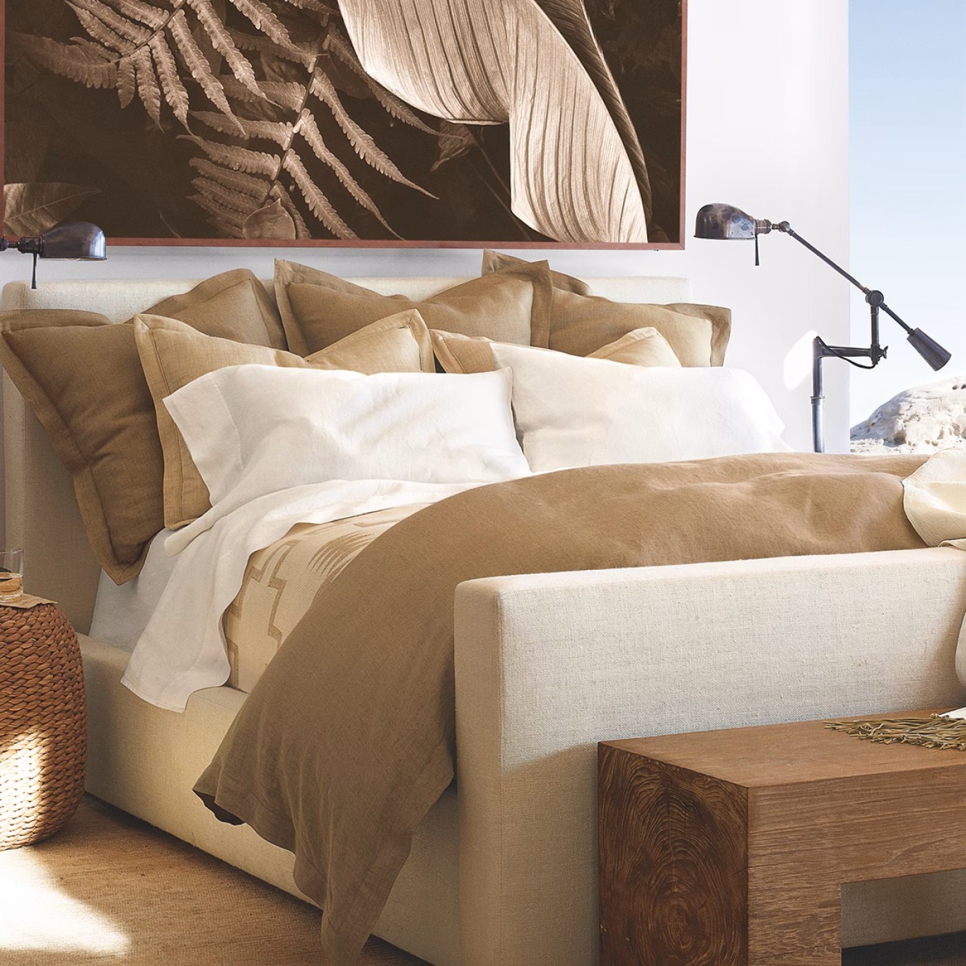 Desert Modern Upholstered Bed, Queen Size image 9